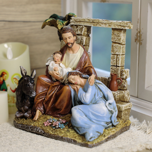 Statue Religiose Cattoliche in Resina, Ornamento della Sacra Famiglia, Figurina <span class=keywords><strong>del</strong></span> Presepe, 18cm di Altezza - Product Image 5