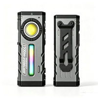 Lampe de travail LED multifonctionnelle 1500LM avec lumière latérale RGB rechargeable pour réparation automobile, camping, course à pied, extérieur, urgence