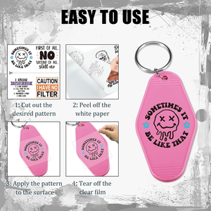 Pegatinas Personalizadas Impermeables con Protección UV DTF, 8 Hojas de Vinilo/PVC para Transferencia, para Llaveros de Hotel, Regalos Promocionales - Product Image 5