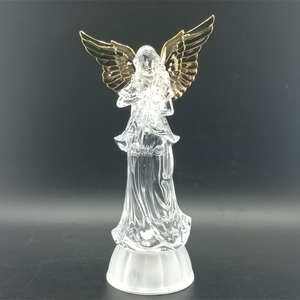 Angeli <span class=keywords><strong>di</strong></span> Natale in Acrilico con Luci LED e Effetto <span class=keywords><strong>Neve</strong></span> Glitterata per Decorazioni Natalizie - Product Image 1