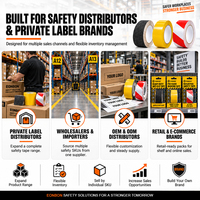 Nastro di Sicurezza Industriale EONBON con Etichetta Privata, Nastro Antiscivolo e Riflettente per Marcatura Pavimenti, Confezione OEM per Distributori