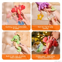 Tumama Enfants 3 Pcs Marine Suspendu Hochet Ensemble Mer Animal Doux Suspendu Poussette Jouets Pour Bébé Berceau Multifonctionnel Hochet Jouet Ensemble