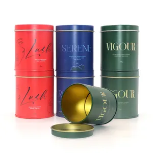 Boîte en métal de qualité alimentaire, ronde, pour thé ou café, hermétique avec couvercles - Product Image 1