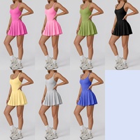 Robe de tennis YIAN pour femme, dos torsadé, sans manches, avec short intégré et poches, idéale pour le sport, le golf et l'exercice