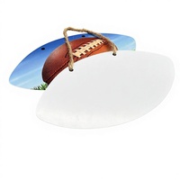 Plaque MDF de sublimation vierge MDFSUB 5mm, forme ballon de football, blanc brillant, 10x6 pouces, pour décorations suspendues en bois personnalisées