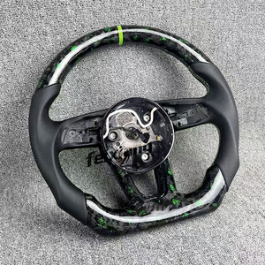 Kit de modification de volant <span class=keywords><strong>sport</strong></span> pour <span class=keywords><strong>Audi</strong></span> A4L/A6/A5/A3 <span class=keywords><strong>RS6</strong></span> Q7, cuir, fibre de carbone/carbone forgé - Product Image 4