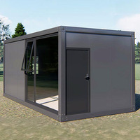 Maison conteneur modulaire préfabriquée en acier de 20 pieds avec design moderne, caractéristique respirante, cuisine, bar domestique et solutions de repas en extérieur