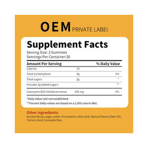 Gommes à mâcher CoQ10 à saveur d'orange 100 mg <span class=keywords><strong>Coenzyme</strong></span> <span class=keywords><strong>Q10</strong></span> Oméga-3 Vitamine B3 Zinc Magnésium pour adultes Gestion de l'énergie pour les femmes enceintes - Product Image 3