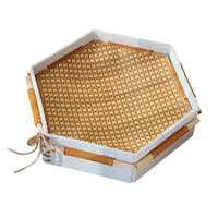 Vente en gros et dropshipping : Tapis de couchage hexagonal en rotin pour chat, mobilier pour animaux de compagnie, disponible en OEM personnalisé pour petits chats d'intérieur