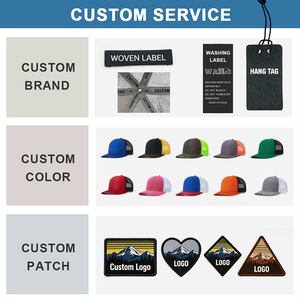 Gorras de béisbol trucker de algodón ajustadas para exteriores con logotipo personalizado, parche bordado de 6 paneles, malla y visera ligeramente curvada Ri 112 - Product Image 2