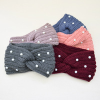 Bandeau large en tricot perlé croisé, chaud et protecteur pour les oreilles, accessoire de yoga et pour le lavage du visage