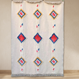 Manta de Seda Tejida con Patrón Geométrico para Primavera/Otoño, 130x180cm, Diseño Plegable, Estilo Americano, No Tóxica, para Hogar, Hotel y Viajes - Product Image 3