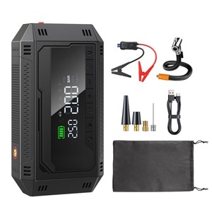 Démarreur de voiture multifonctionnel avec compresseur d'air, <span class=keywords><strong>batterie</strong></span> de 10000 mAh, gonfleur de pneus numérique 150 PSI, <span class=keywords><strong>batterie</strong></span> externe - Product Image 1