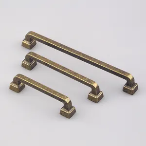 modern square bronze metal furniture pull cabinet brass handle