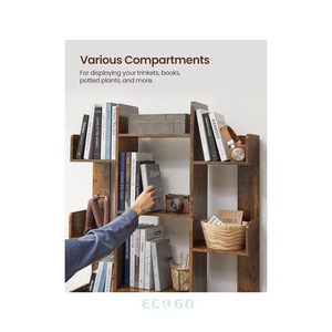 Librería Ecológica de Bambú Moso en Forma de Árbol con 5 Estantes de Almacenamiento, Esquinas Redondeadas y Diseño Moderno para Sala de Estar - Product Image 4