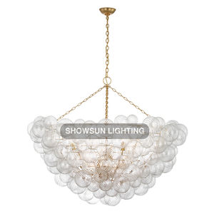 현대 샹들리에 거실 교수형 빛 빌라 라운드 유리 샹들리에 - Product Image 1