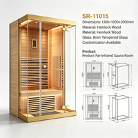 Sauna Eléctrica de Infrarrojos Lejanos de Lujo Moderna para 2 Personas, Directo de Fábrica, con Control por Computadora, Ventanas Transom, 9KW, para Sala de Estar o Almacén