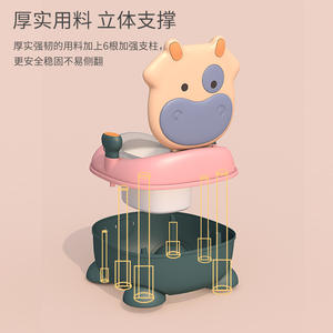 Asiento de inodoro YSB con diseño de vaca para niños de 3 a 6 años, material PP, asiento de entrenamiento para ir al baño con almohadilla suave de PU, cómodo para niños y niñas - Product Image 3