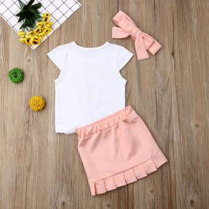 Children Clothing Websites Women T Shirt Ladies 3 Piece Fashion <b>Blouse</b> Skirt Dress Top Suits - Product Image 3