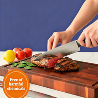Premium dik acaciahouten snijplank met eindnerfstructuur, extra stevig, voor de keuken