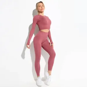 <span class=keywords><strong>Ensemble</strong></span> Sportif <span class=keywords><strong>Femme</strong></span> 4 Pièces : Survêtement, Vêtements de Fitness, Yoga, Taille Haute, Sans Couture - Product Image 3