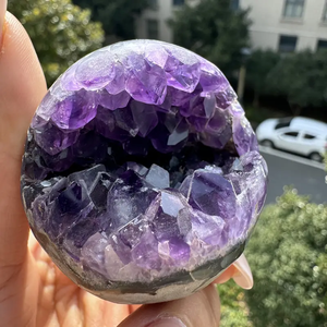 Ein Stück natürliche <span class=keywords><strong>Amethyst</strong></span>-Geode kugeln, dunkel violette <span class=keywords><strong>Amethyst</strong></span>-Cluster kugeln für Wohnkultur - Product Image 2