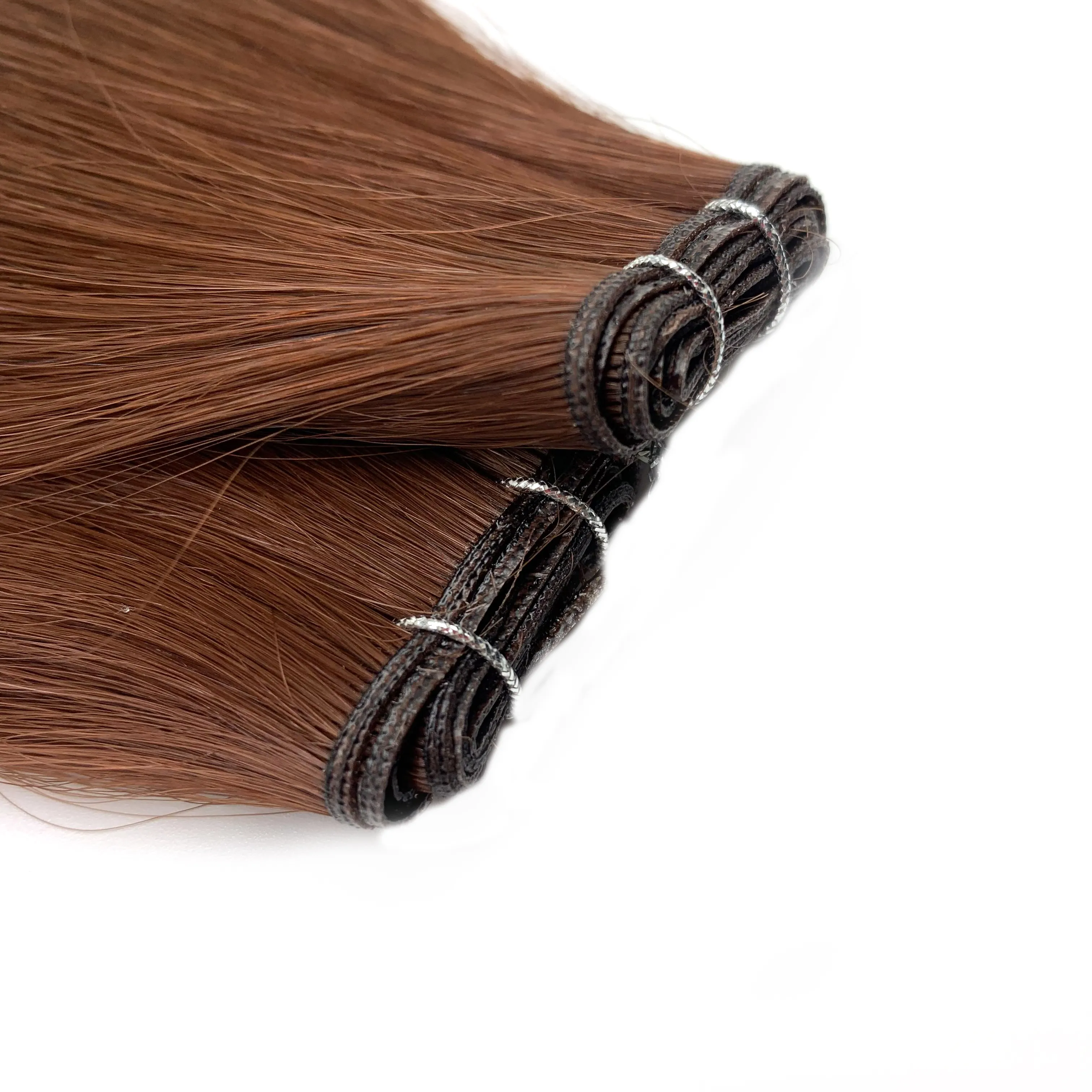 Fasimei toptan fiyat 2023 en kaliteli ham manikür hizalanmış saç ürünü Genius atkı saç ekleme