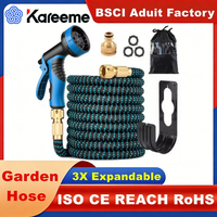 Ensemble de tuyau d'arrosage extensible magique portable avec buse de pulvérisation à 10 fonctions et sac de rangement pour le lavage de voiture et le jardinage