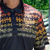 Kemeja Golf Polo Cetak Sublimasi Berkualitas Tinggi dengan Desain Hawaii, Dikustomisasi Sesuai Gambar Anda