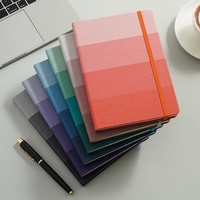 Carnet de notes A5 personnalisé en cuir PU, couverture colorée, avec élastique, ligné, pour le bureau (vente en gros)