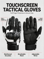 Gants de moto en cuir pour hommes, compatibles écran tactile, respirants, en maille, imperméables, légers, protection UV, pour le cyclisme