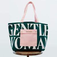 Sac fourre-tout en toile grande capacité avec lettres, style tendance, pour femme élégante