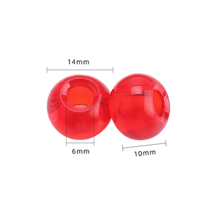Zhubi 14MM grande foro rotondo perle di vetro per bracciali colori assortiti perline di cristallo rotonde per fai da te fatto a mano ciondoli gioielli da donna - Product Image 2