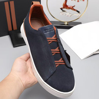 Zapatillas Deportivas Casuales de Piel Vacuna Genuina para Hombre, con Cordones, Transpirables, Sólidas, a la Moda, Otoño, Cómodas, de Piel de Oveja