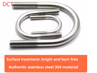 Boulons en U authentiques en acier inoxydable 304, vis en forme de U, colliers de serrage en U pour tuyaux, colliers de serrage, M6 M8 M10 M12 M16