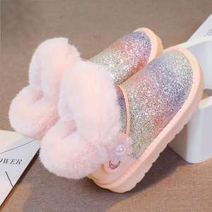 รองเท้าบูทหิมะเด็กผู้หญิงแบบสวม ไม่ลื่น แฟชั่นลำลองสำหรับฤดูหนาว ดีไซน์เจ้าหญิง ประดับกลิตเตอร์ อุ่นสบาย - Product Image 4