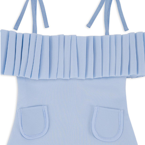 <span class=keywords><strong>Robe</strong></span> tricotée en gros pour filles, jupes, vêtements <span class=keywords><strong>d</strong></span>'<span class=keywords><strong>été</strong></span> pour bébés, robes pour petites filles, robes pour enfants, <span class=keywords><strong>robe</strong></span> bleue avec volants et poches - Product Image 5