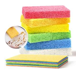 Nhiều Màu Tự Nhiên Bông Cellulose Gỗ Bột Giấy Nén Miếng Bọt Biển Mềm Ép Miếng Bọt Biển Cho Mặt Và Món Ăn Rửa Trong Nhà Bếp - Product Image 1