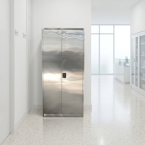 Archivador de Acero Inoxidable con Cerradura y Puertas Dobles, Mueble de Oficina Moderno para Hospital o Uso Comercial - Product Image 1