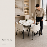 Table et chaises de salle à manger rondes en dalle de roche, style minimaliste italien de luxe léger, pour petits appartements