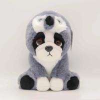 Mignon chiot doux en peluche pingouin-enduit vilain ours pour enfants chien noir animaux en peluche jouets personnalisables pour les enfants