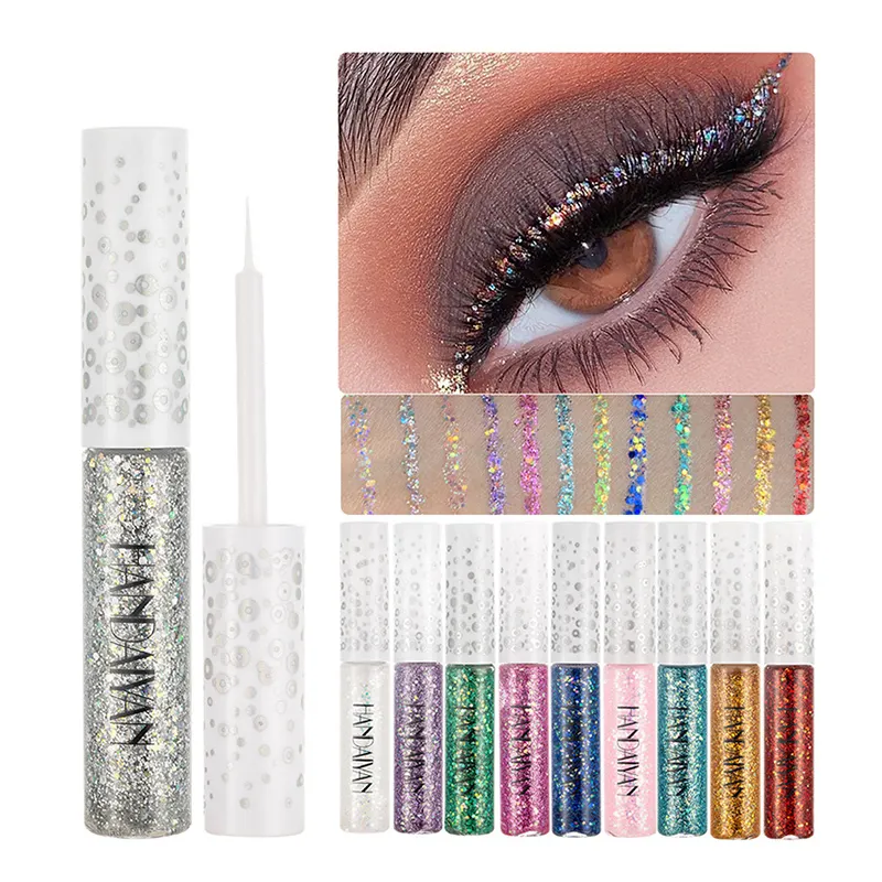 12 Colors Sombras De Ojos Shimmer High Pigment Gel Liquid Long Lasting Waterproof Eye shadow Glitter Eyeliner