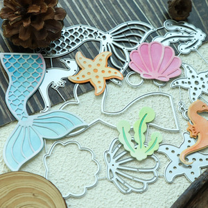 1pc Fustelle in metallo a forma di <span class=keywords><strong>organismo</strong></span> marino per la creazione di biglietti, fustelle decorative per scrapbooking fai da te e lavori artigianali - Product Image 2