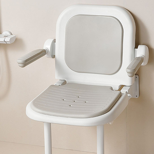 Adjustable Height Stainless Steel Shower Chair - <strong>Bath</strong> <strong>Bench</strong> for Elderly with Backrest, Safety Support - Product Image 3