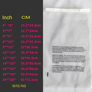 Sacs en polyéthylène autocollants personnalisés 6x9 9x12 avec colle permanente, avertissement d'étouffement imprimé en anglais et en espagnol pour une expédition sécurisée - Product Image 2