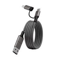 3A PD 60W manyetik naylon hızlı şarj kablosu olmayan rüzgar 4-in-1 Combo giriş konnektörleri için iPhone tipi C cep telefonları için araba