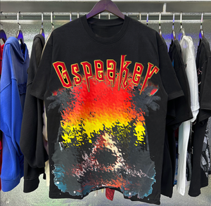 T-Shirt Vintage da <span class=keywords><strong>Uomo</strong></span> in 100% Cotone di Qualità Originale, Manica Corta, Stampa Vintage, Stile Streetwear, Oversize con Spalle Cadenti, Tinta Unita - Product Image 1