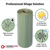 Film d'emballage pour ensilage de maïs et de foin en LLDPE blanc et noir pour l'agriculture chinoise, 25 microns, 1500 m x 750 mm