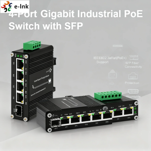 Commutateur PoE+ Gigabit industriel 4 ports avec emplacement SFP, amplificateur de tension large plage 12-48 VDC, réseau Ethernet pour environnements difficiles, capacité 20 Gbit/s - Product Image 5