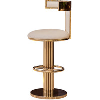 Chaise de bar de style européen, design nordique, cuir de luxe, nouveau design